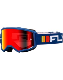 Masque FLY RACING Zone navy/blanc - écran rouge/fumé