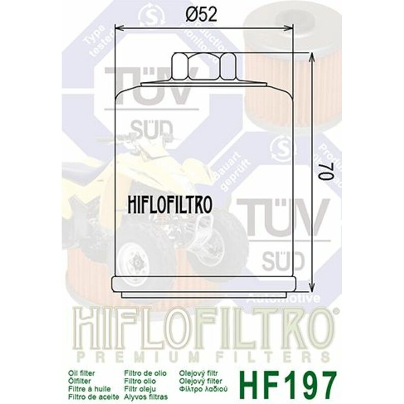 Filtre à huile HIFLOFILTRO - HF197 Filtre à huile HIFLOFILTRO - HF197