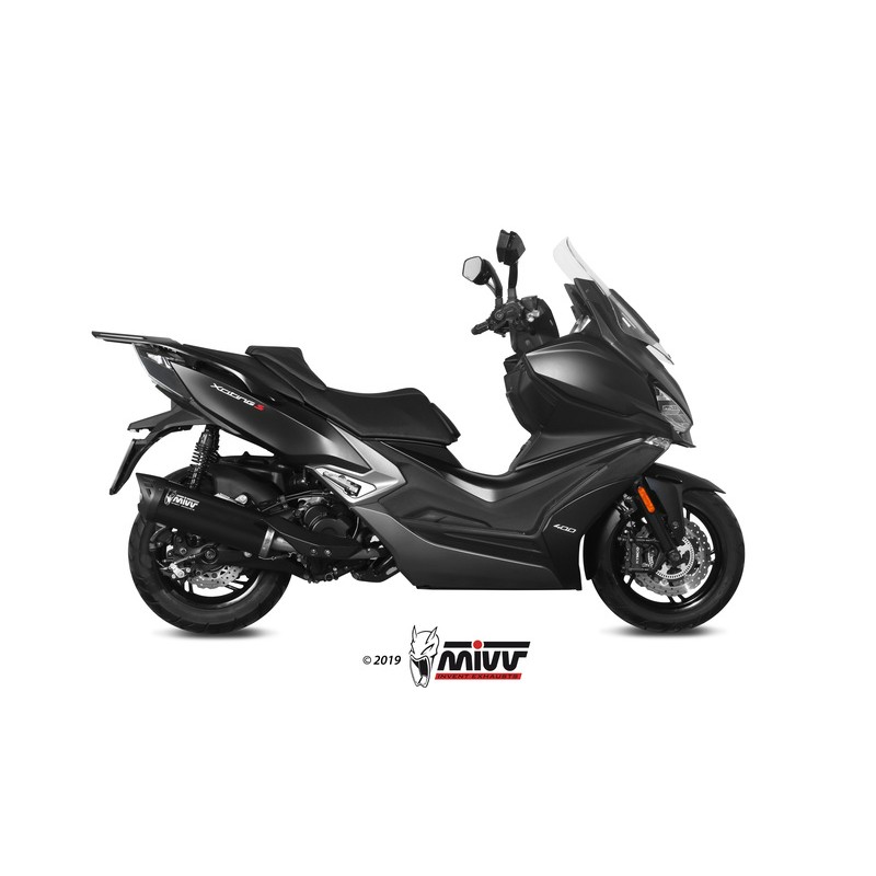 Silencieux MIVV Mover inox noir/casquette ABS noir Kymco Xciting 400I S Silencieux MIVV Mover inox noir/casquette ABS noir Kymco Xciting 400I S