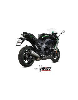 Silencieux MIVV Delta Race inox brossé/carbone - Kawasaki Ninja 1000 sx