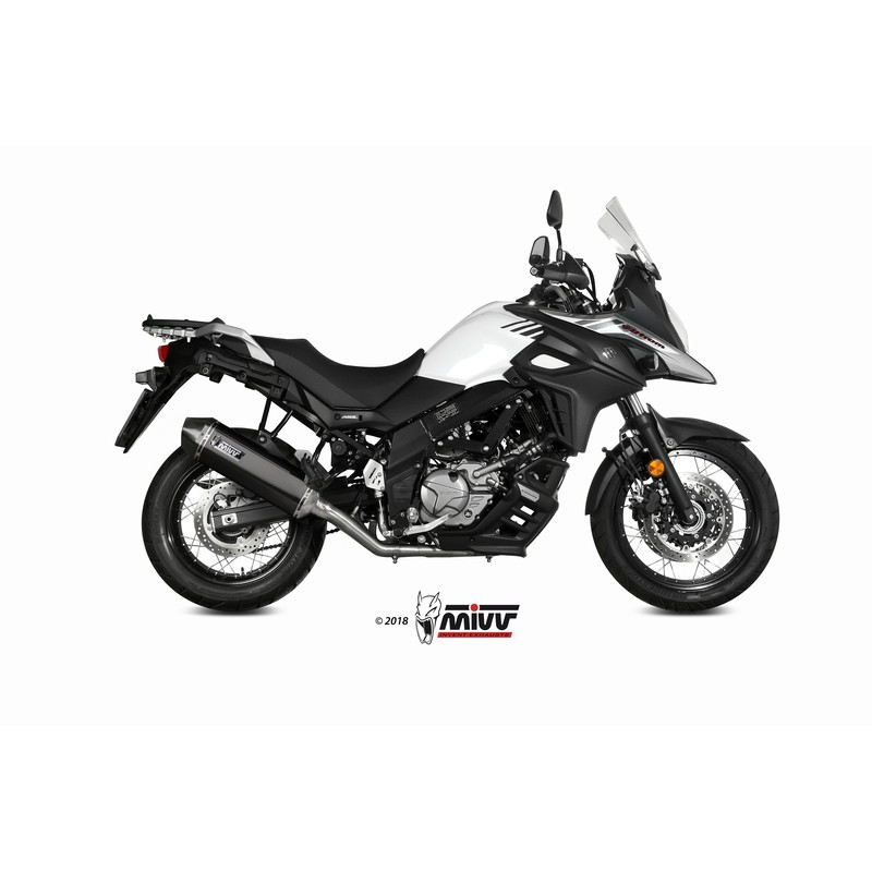 Silencieux MIVV Speed Edge inox noir/casquette carbone Suzuki DL650 V-Strom Silencieux MIVV Speed Edge inox noir/casquette carbone Suzuki DL650 V-Strom