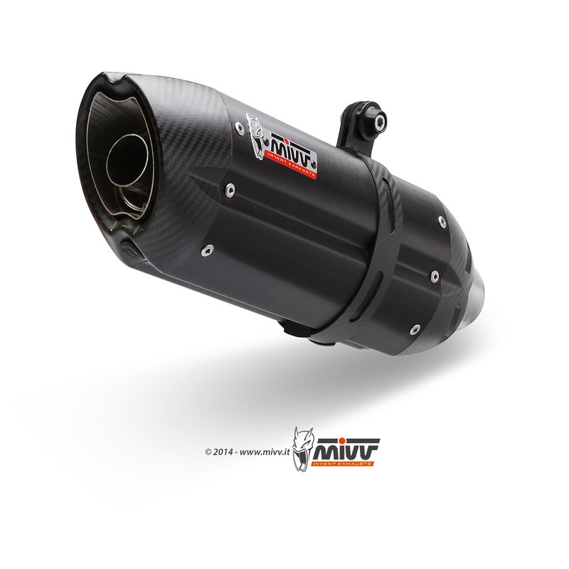 Silencieux MIVV Suono inox brossé noir/casquette carbone Honda CBR600RR Silencieux MIVV Suono inox brossé noir/casquette carbone Honda CBR600RR