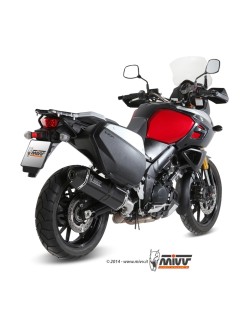 Silencieux MIVV Speed Edge inox brossé noir/casquette carbone Suzuki DL1000 V-Strom
