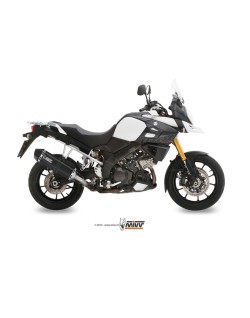 Silencieux MIVV Speed Edge inox brossé noir/casquette carbone Suzuki DL1000 V-Strom