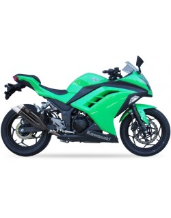 Silencieux IXIL Dual Hyperlow L3XB inox noir / alu - Kawasaki Ninja 250/300R - XK7336XB