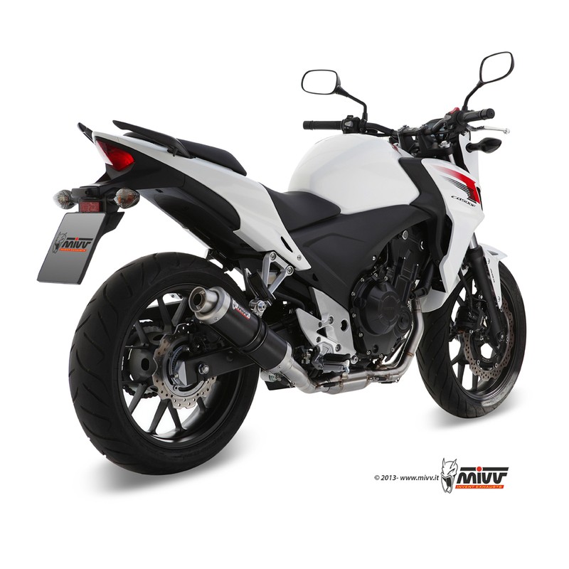 Silencieux MIVV GP inox brossé noir Honda CB500F/CB500X/CBR500R Silencieux MIVV GP inox brossé noir Honda CB500F/CB500X/CBR500R