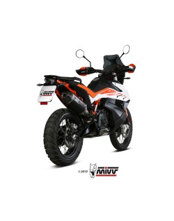 Silencieux MIVV Speed Edge Steel Black/casquette carbone KTM 790 Adventure