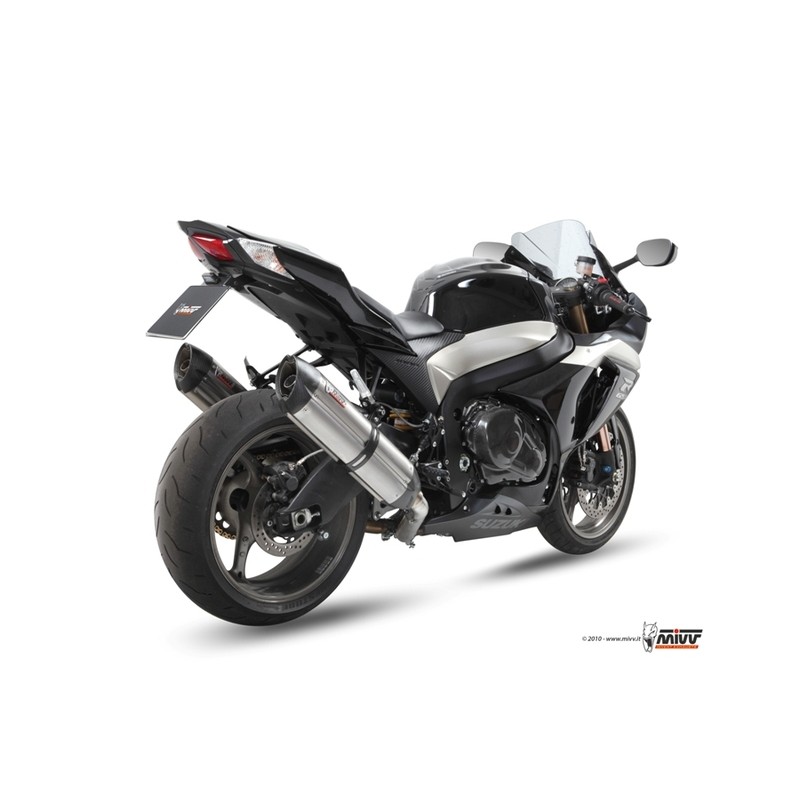 Silencieux double MIVV Suono inox/casquette carbone Suzuki GSX-R1000 Silencieux double MIVV Suono inox/casquette carbone Suzuki GSX-R1000