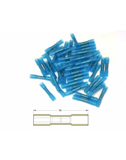 Bout à bout à sertir thermo-rétractable BIHR Ø1,5/2,5mm² - 50pcs transparent bleu