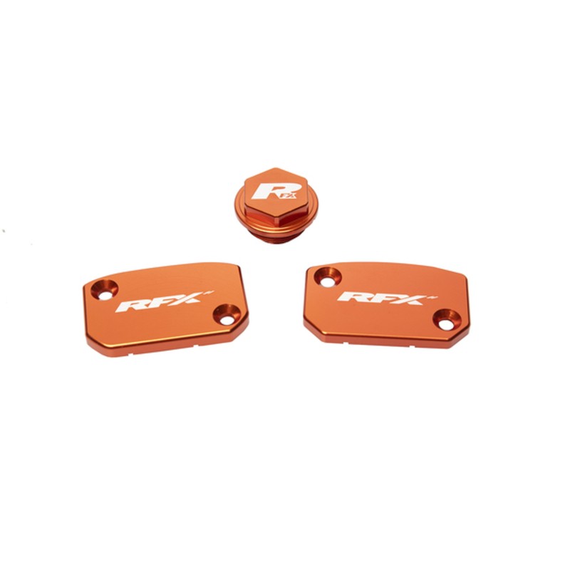 Jeu de bouchons de réservoir RFX Pro (Orange) - KTM SX/SXF (Frein et embrayage Brembo) Jeu de bouchons de réservoir RFX Pro (Orange) - KTM SX/SXF (Frein et embrayage Brembo)