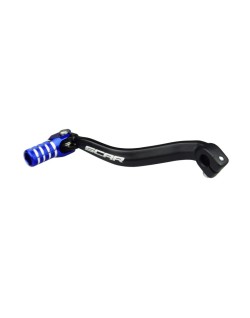 Sélecteur de vitesse SCAR noir mat/embout bleu Kawasaki KX85