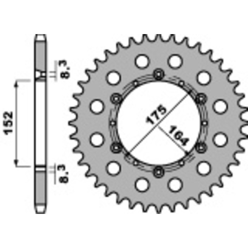 Couronne PBR acier C45 standard 856 - 520 Couronne PBR acier C45 standard 856 - 520