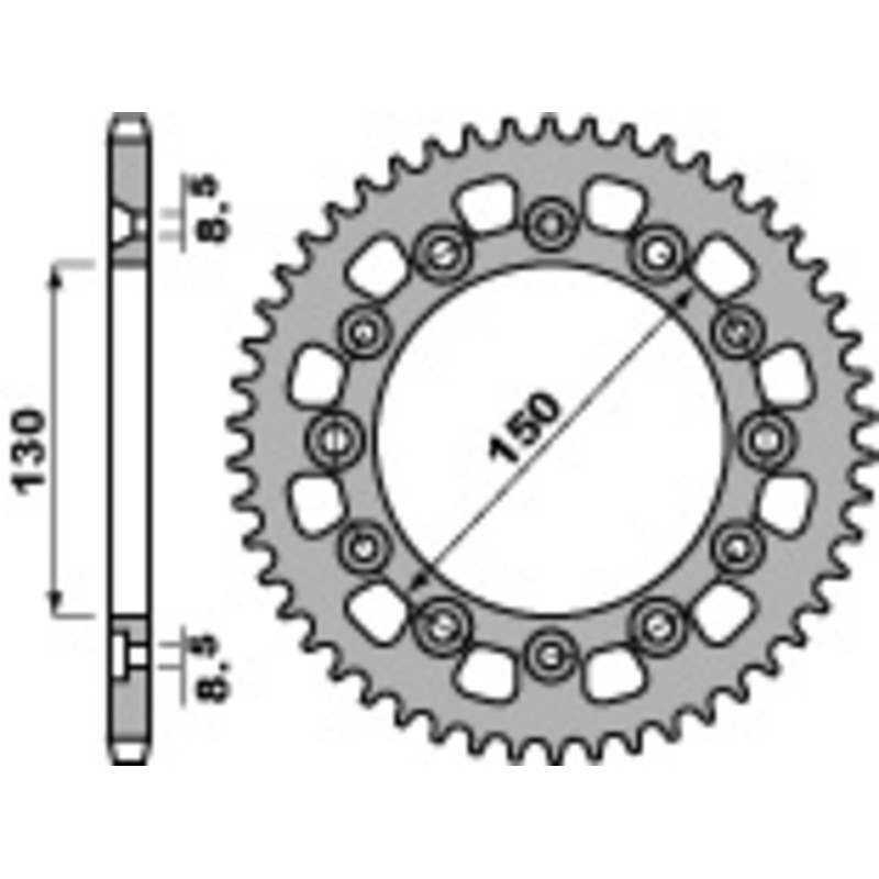 Couronne PBR acier C45 standard 4308 - 520 Couronne PBR acier C45 standard 4308 - 520
