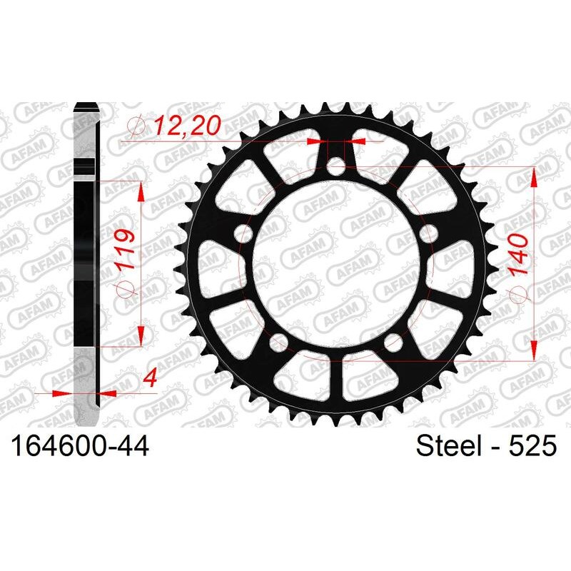 Couronne AFAM acier standard 164600 - 525 Couronne AFAM acier standard 164600 - 525