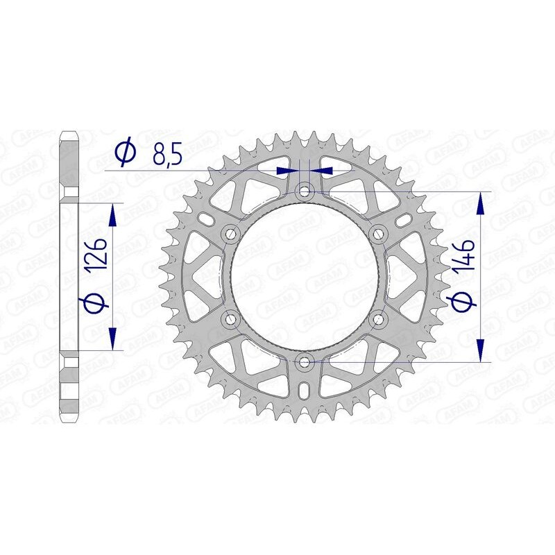 Couronne AFAM aluminium Ultra-Light anti-boue 15203 - 520 Couronne AFAM aluminium Ultra-Light anti-boue 15203 - 520
