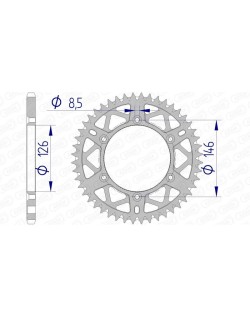 Couronne AFAM aluminium Ultra-Light anti-boue 15203 - 520