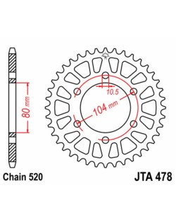 Couronne JT SPROCKETS aluminium Ultra-Light 478 - 520