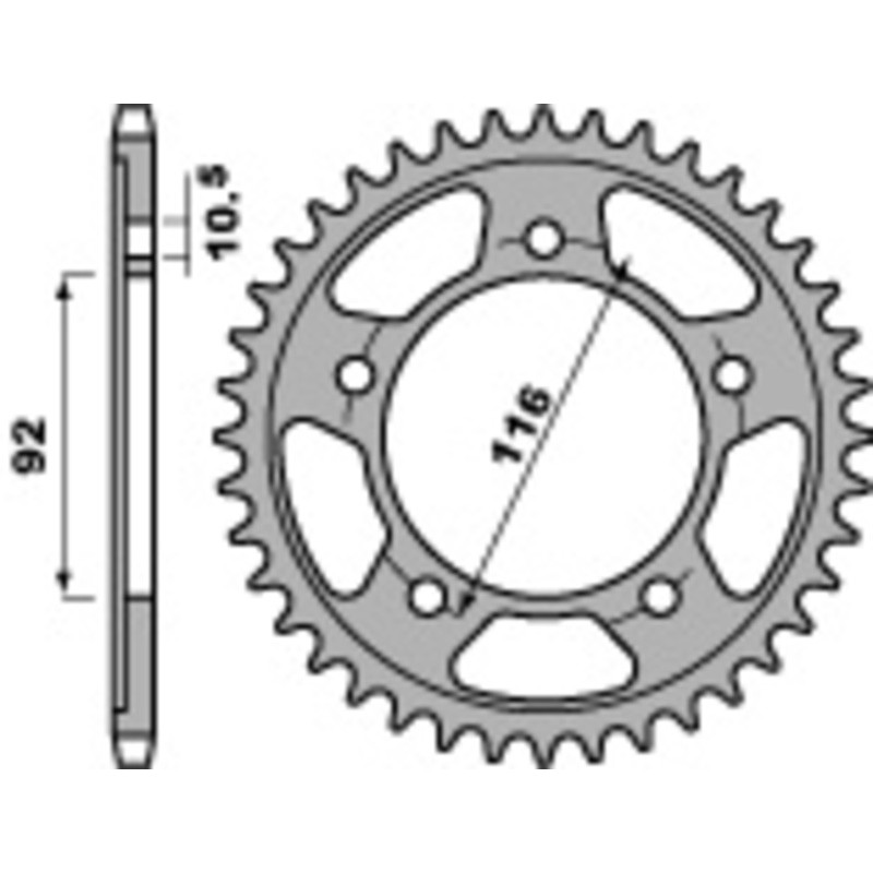 Couronne PBR acier C45 standard 4542 - 530 Couronne PBR acier C45 standard 4542 - 530