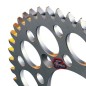 Couronne RENTHAL aluminium Ultra-Light anti-boue anodisé dur HA - 520 Couronne RENTHAL aluminium Ultra-Light anti-boue anodisé dur HA - 520