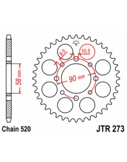 Couronne JT SPROCKETS acier standard 273 - 520