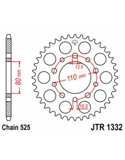 Couronne JT SPROCKETS acier standard 1332 - 525