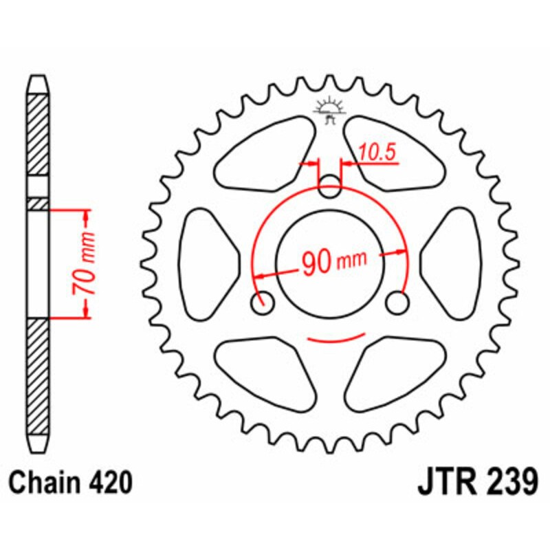 Couronne JT SPROCKETS acier standard 239 - 420 Couronne JT SPROCKETS acier standard 239 - 420