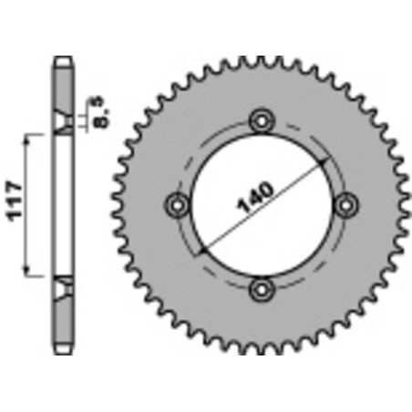 Couronne PBR acier C45 standard 831 - 428