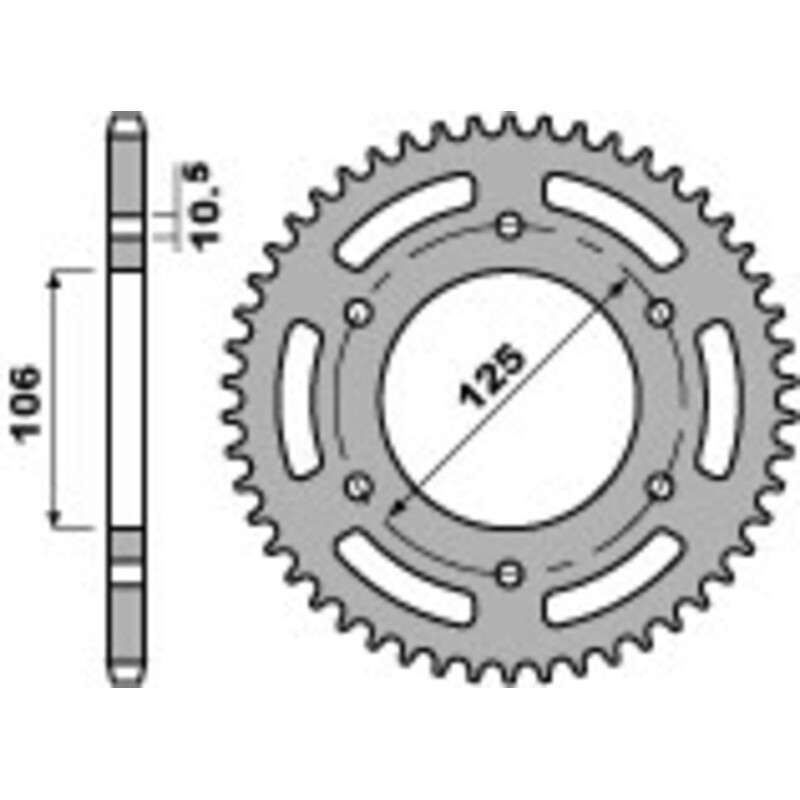 Couronne PBR aluminium ultra-light anodisé dur 4530 - 520 Couronne PBR aluminium ultra-light anodisé dur 4530 - 520