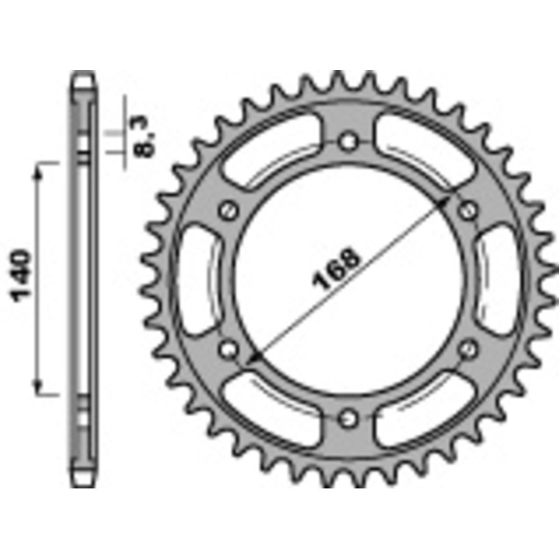 Couronne PBR acier C45 standard 4550 - 525 Couronne PBR acier C45 standard 4550 - 525