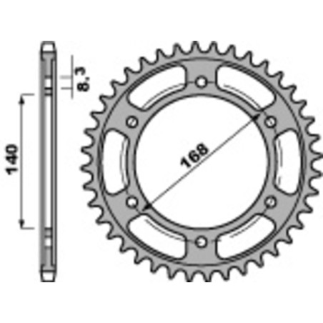 Couronne PBR acier C45 standard 4550 - 525