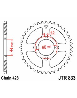 Couronne JT SPROCKETS acier standard 833 - 428