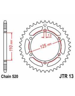 Couronne JT SPROCKETS acier standard 13 - 520