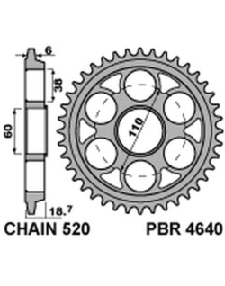 Couronne PBR aluminium Ultra-Light anodisé dur 4640 - 520