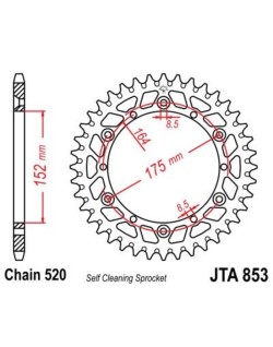 Couronne JT SPROCKETS aluminium Ultra-Light anti-boue 853 - 520