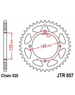 Couronne JT SPROCKETS acier standard 857 - 520