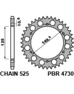 Couronne PBR acier C45 standard 4730 - 525