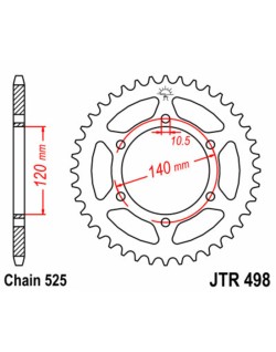 Couronne JT SPROCKETS acier standard 498 - 525
