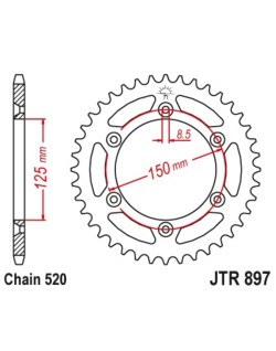 Couronne JT SPROCKETS acier standard 897 - 520