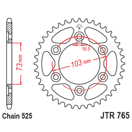 Couronne JT SPROCKETS acier standard 765 - 525