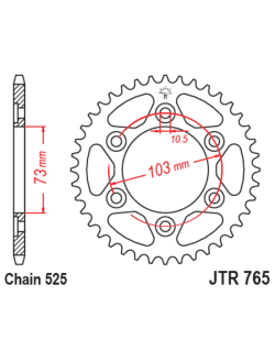 Couronne JT SPROCKETS acier standard 765 - 525