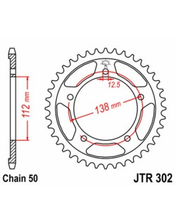 Couronne JT SPROCKETS acier standard 302 - 530