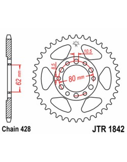 Couronne JT SPROCKETS acier standard 1842 - 428