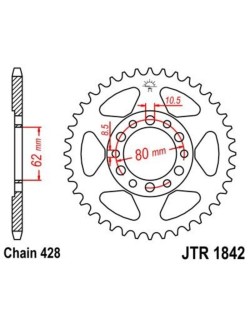 Couronne JT SPROCKETS acier standard 1842 - 428