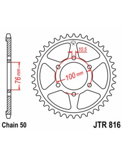 Couronne JT SPROCKETS acier standard 816 - 530