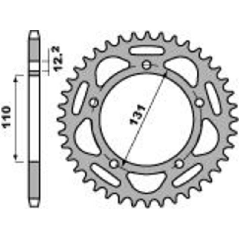 Couronne PBR aluminium ultra-light anodisé dur 4586 - 520 Couronne PBR aluminium ultra-light anodisé dur 4586 - 520