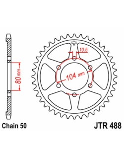 Couronne JT SPROCKETS acier standard 488 - 530