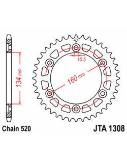 Couronne JT SPROCKETS aluminium Ultra-Light 1308 - 520