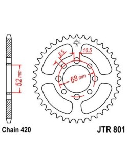 Couronne JT SPROCKETS acier standard 801 - 420