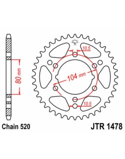 Couronne JT SPROCKETS acier standard 1478 - 520
