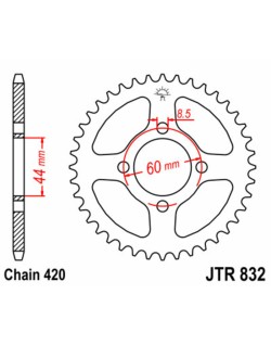 Couronne JT SPROCKETS acier standard 832 - 420